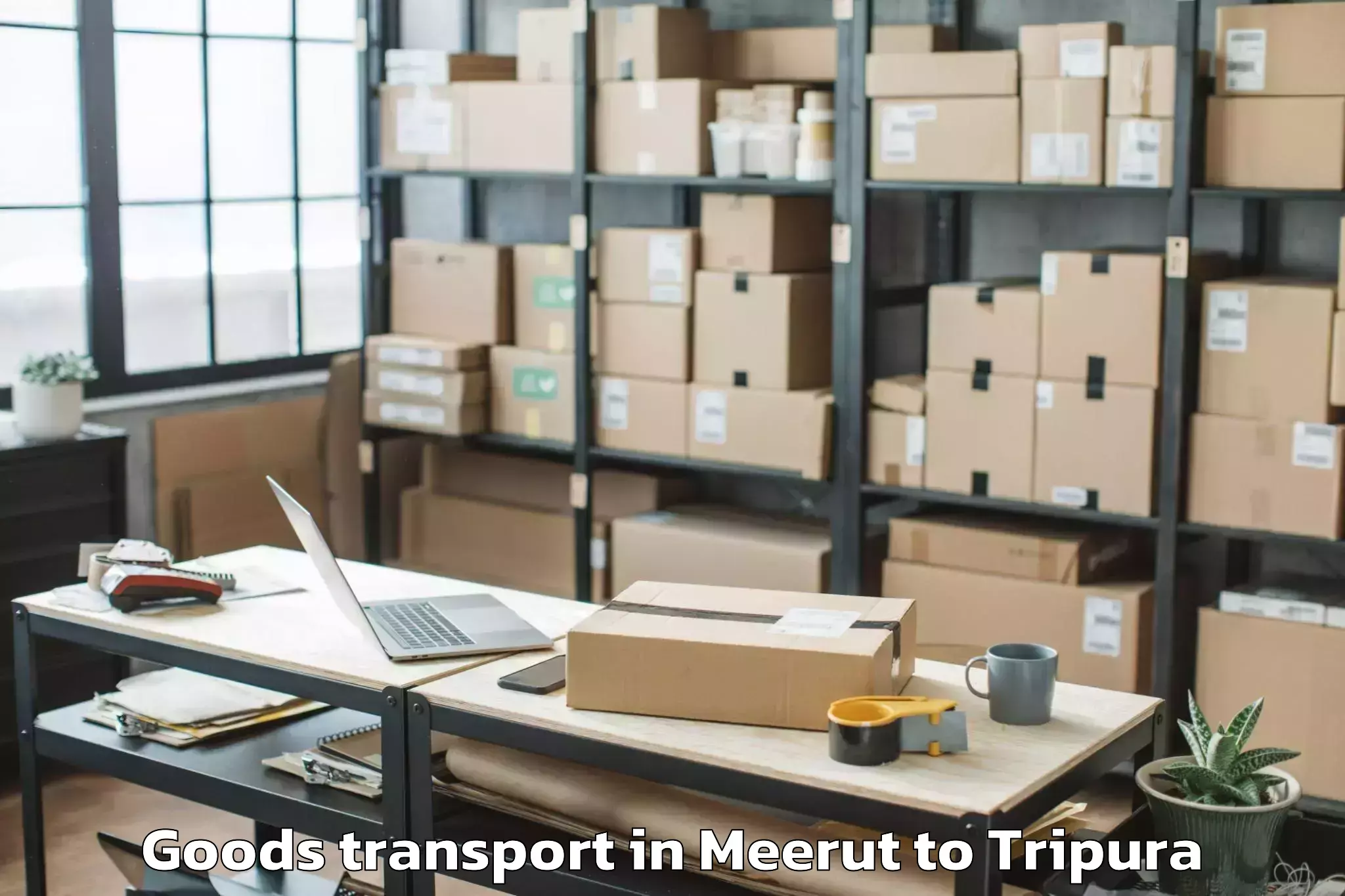 Comprehensive Meerut to Kamalpur Airport Ixq Goods Transport